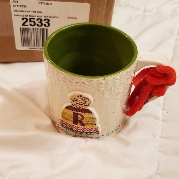 Anthropologie Bundled Up Monogram Mug- "R" - Picture 7 of 10